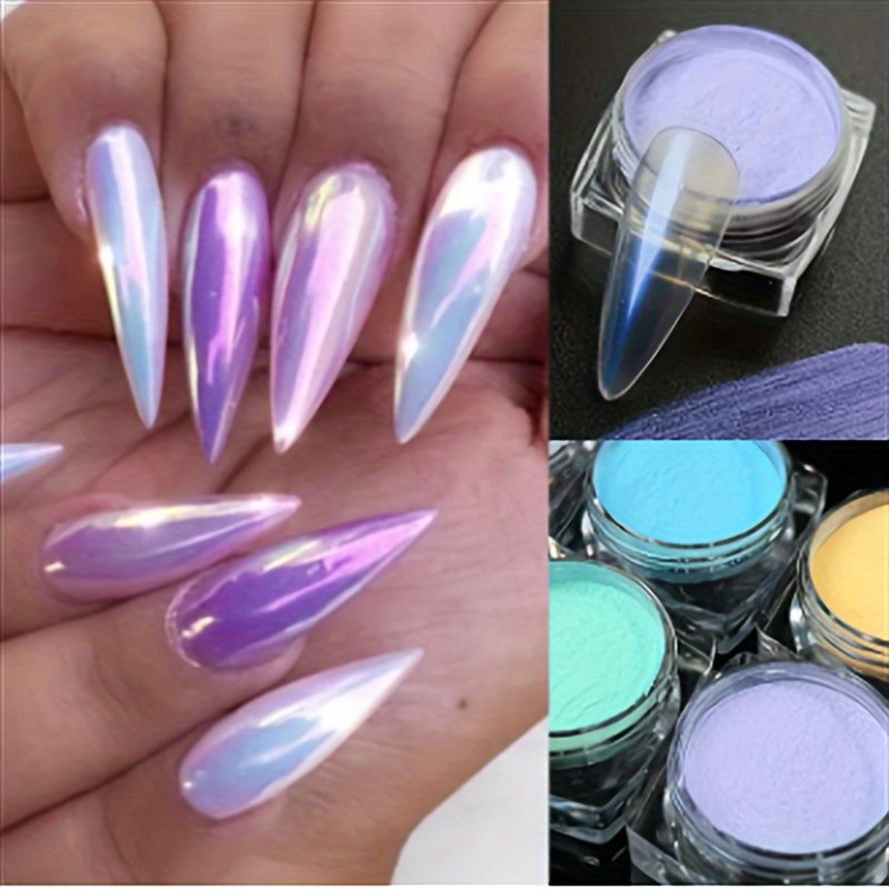 6 Colors Nail Pigment Powder Kit, Pearl Chrome Powder For Nails, Gradient  Pearlescent Nail Powder, High-gloss Nail Powder Set - Temu